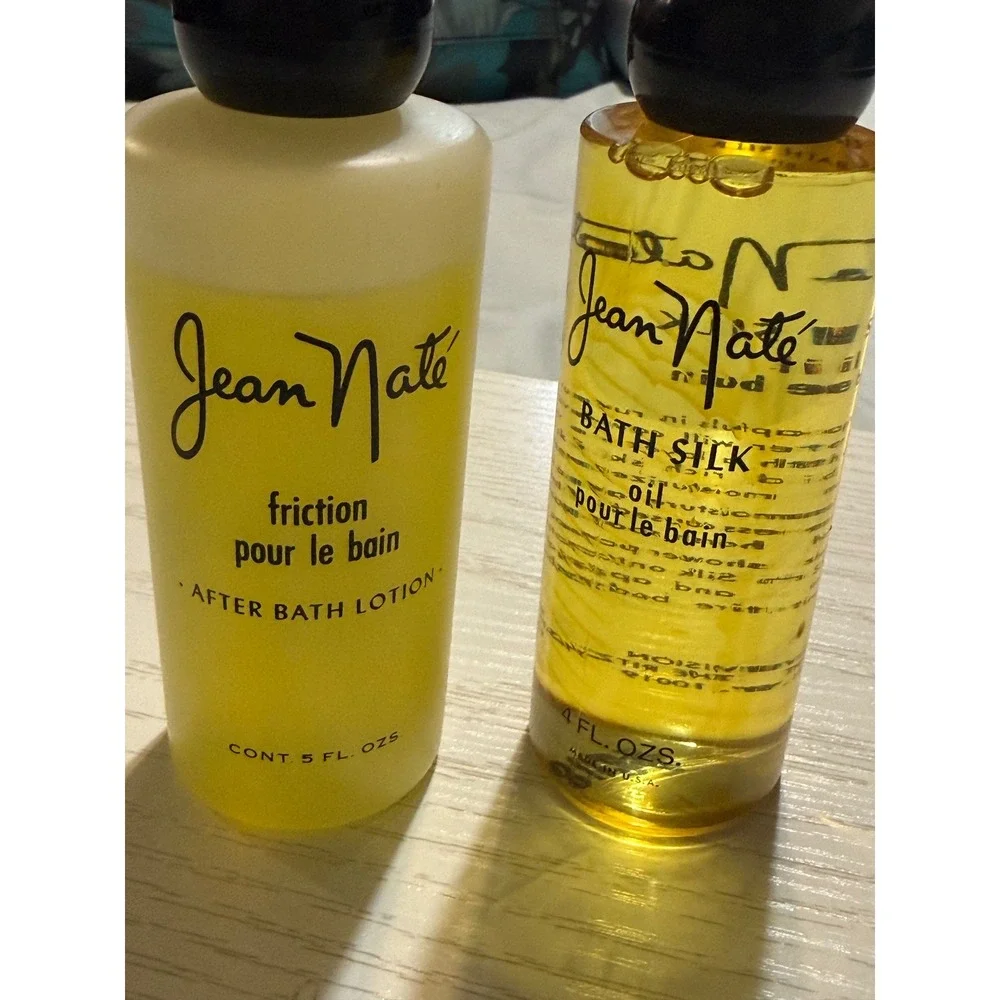 Jean Nate Friction After Bath Lotion 5oz and Bath Silk Oil 4oz Vintage Set